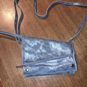 Hammitt Blue Metallic Crossbody Wallet